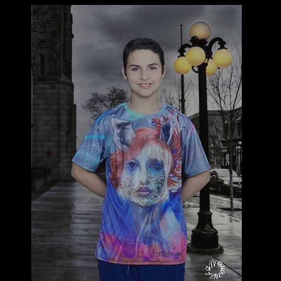 3D futurist modern graphics Shirt size M, Giraffe human face hip hop fas… - Picture 5 of 8